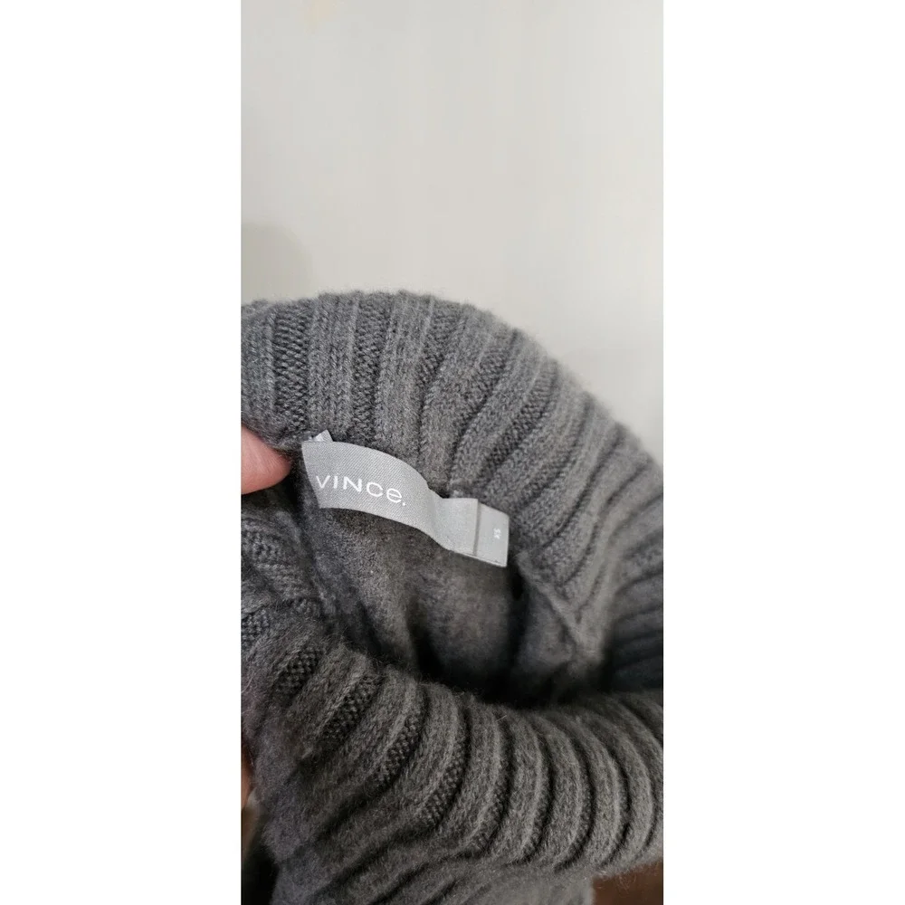 Vince cashmere Turtleneck Sweater Size XS Gray 100% cashmere‎ ribbed foldover